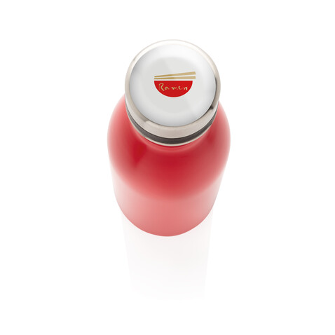 Deluxe Wasserflasche aus RCS recyceltem Stainless-Steel rot bedrucken, Art.-Nr. P435.714