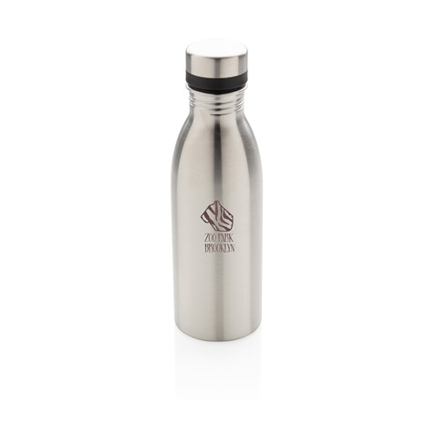 Deluxe Wasserflasche aus RCS recyceltem Stainless-Steel silber bedrucken, Art.-Nr. P435.712