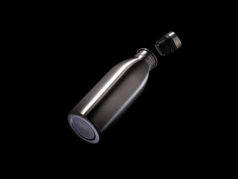 Deluxe Wasserflasche aus RCS recyceltem Stainless-Steel silber bedrucken, Art.-Nr. P435.712
