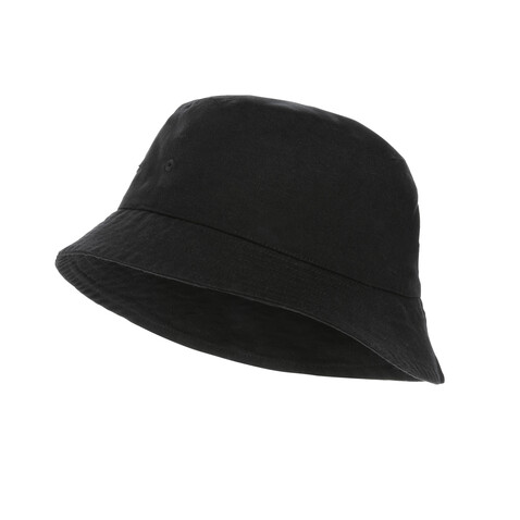 Impact AWARE™ 285g/m² ungefärbter rCanvas-OneSize-Fischerhut schwarz bedrucken, Art.-Nr. P453.081