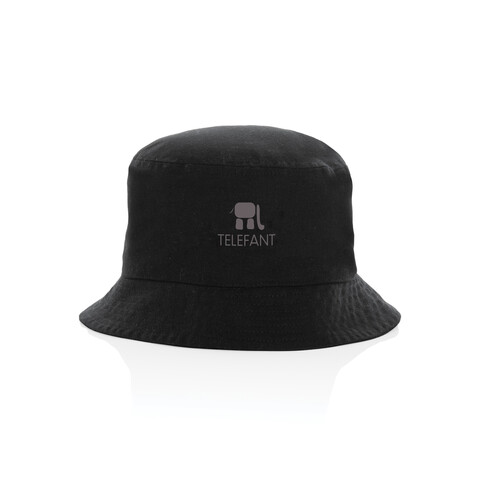 Impact AWARE™ 285g/m² ungefärbter rCanvas-OneSize-Fischerhut schwarz bedrucken, Art.-Nr. P453.081