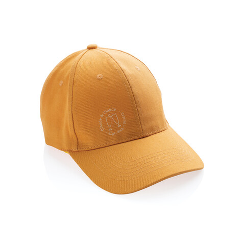 Impact 6 Panel Kappe aus 280gr rCotton mit AWARE™ Tracer sundial orange bedrucken, Art.-Nr. P453.468