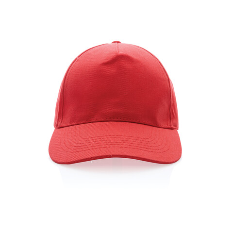 Impact 5 Panel Kappe aus 280gr rCotton mit AWARE™ Tracer luscious red bedrucken, Art.-Nr. P453.474
