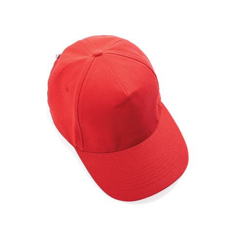 Impact 5 Panel Kappe aus 280gr rCotton mit AWARE™ Tracer luscious red bedrucken, Art.-Nr. P453.474