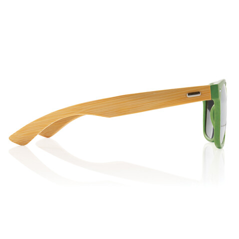Sonnenbrille aus Bambus und RCS recyceltem Kunststoff grün bedrucken, Art.-Nr. P453.977