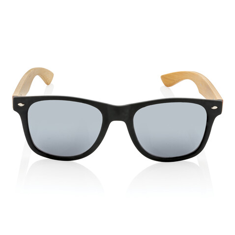 Sonnenbrille aus Bambus und RCS recyceltem Kunststoff schwarz bedrucken, Art.-Nr. P453.971