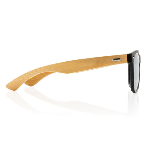 Sonnenbrille aus Bambus und RCS recyceltem Kunststoff schwarz bedrucken, Art.-Nr. P453.971