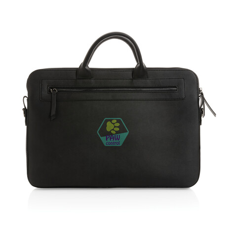 Swiss Peak 14&quot; Laptoptasche aus GRS recyceltem PU schwarz bedrucken, Art.-Nr. P732.191