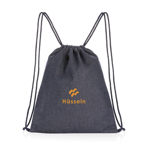 Impact AWARE™ Rucksack aus recyceltem Denim mit Kordelzug blau bedrucken, Art.-Nr. P762.835