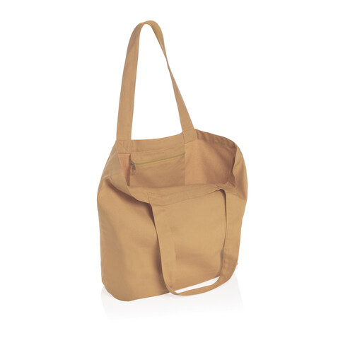 Impact Aware™ 240g/m² rcCanvas Shopper + Tasche, ungefärbt braun bedrucken, Art.-Nr. P762.969