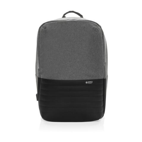 Swiss Peak AWARE™ Anti-Theft-RFID 15.6&quot;-Laptop-Rucksack grau bedrucken, Art.-Nr. P763.132