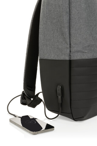 Swiss Peak AWARE™ Anti-Theft-RFID 15.6&quot;-Laptop-Rucksack grau bedrucken, Art.-Nr. P763.132