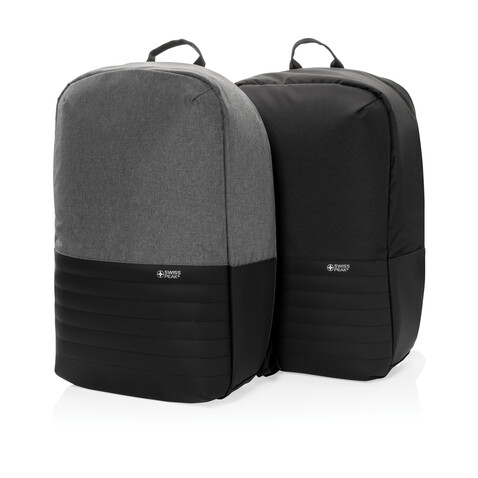Swiss Peak AWARE™ Anti-Theft-RFID 15.6&quot;-Laptop-Rucksack grau bedrucken, Art.-Nr. P763.132