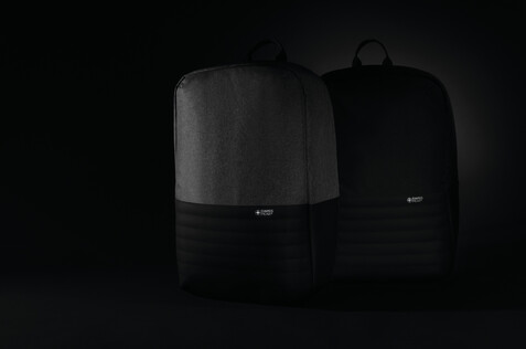 Swiss Peak AWARE™ Anti-Theft-RFID 15.6&quot;-Laptop-Rucksack grau bedrucken, Art.-Nr. P763.132