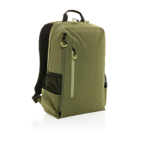 Impact AWARE™ Lima 15.6&quot; RFID Laptop-Rucksack grün, grün bedrucken, Art.-Nr. P763.157