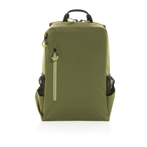 Impact AWARE™ Lima 15.6&quot; RFID Laptop-Rucksack grün, grün bedrucken, Art.-Nr. P763.157