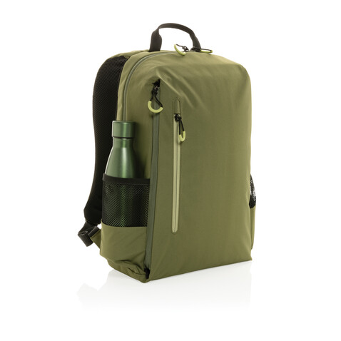 Impact AWARE™ Lima 15.6&quot; RFID Laptop-Rucksack grün, grün bedrucken, Art.-Nr. P763.157