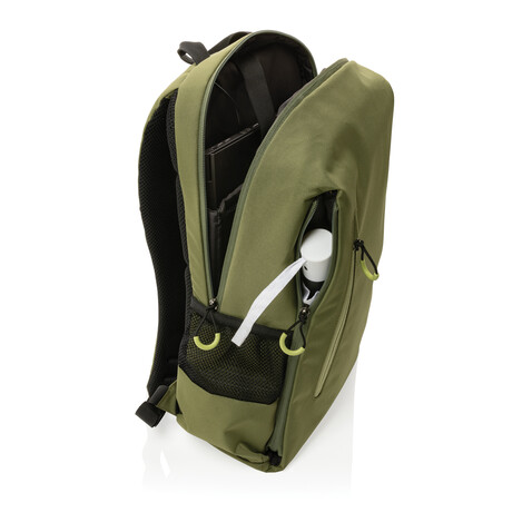 Impact AWARE™ Lima 15.6&quot; RFID Laptop-Rucksack grün, grün bedrucken, Art.-Nr. P763.157