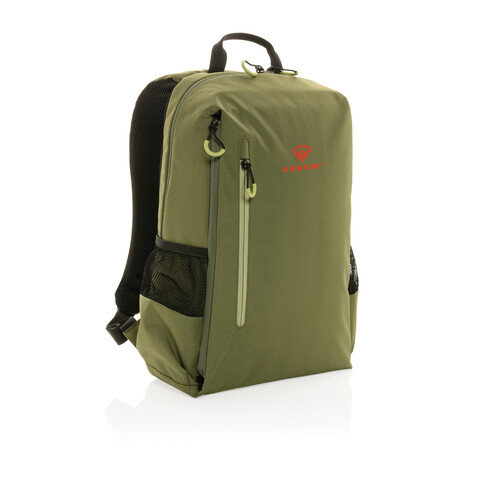 Impact AWARE™ Lima 15.6&quot; RFID Laptop-Rucksack grün, grün bedrucken, Art.-Nr. P763.157