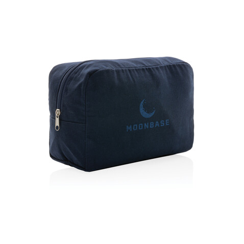 Impact Aware™ 285g/m² Kosmetiktasche aus ungefärbtem Canvas navy blau bedrucken, Art.-Nr. P820.785