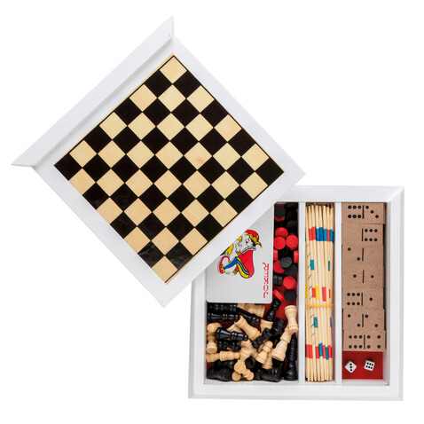 5-in-1 Spieleset weiß bedrucken, Art.-Nr. P940.253
