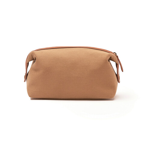 VINGA Sloane Kulturtasche aus RCS recyceltem Polyester braun bedrucken, Art.-Nr. 560141