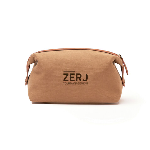 VINGA Sloane Kulturtasche aus RCS recyceltem Polyester braun bedrucken, Art.-Nr. 560141