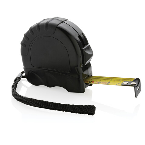 5m/19mm Maßband aus RCS recyceltem Kunststoff schwarz bedrucken, Art.-Nr. P112.111