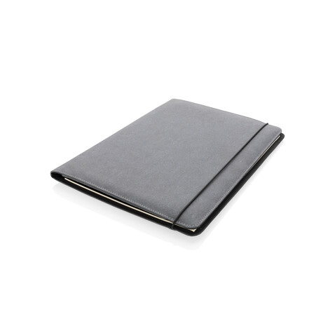 A4 Portfolio aus PU grau bedrucken, Art.-Nr. P774.192