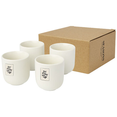 Male Espressotassen 4-teilig 90 ml, weiss bedrucken, Art.-Nr. 11331701