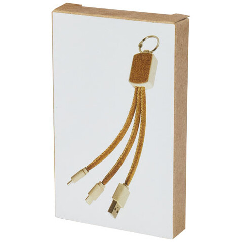 Bates Weizenstroh und Kork 3-in-1 Ladekabel, natur bedrucken, Art.-Nr. 12429406