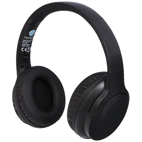 Loop Bluetooth®-Kopfhörer aus recyceltem Kunststoff, schwarz bedrucken, Art.-Nr. 12429690