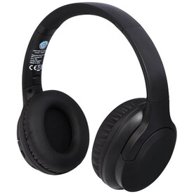 Loop Bluetooth®-Kopfhörer aus recyceltem Kunststoff, schwarz bedrucken, Art.-Nr. 12429690