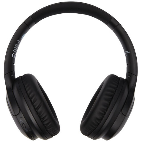 Loop Bluetooth®-Kopfhörer aus recyceltem Kunststoff, schwarz bedrucken, Art.-Nr. 12429690