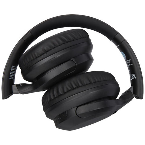 Loop Bluetooth®-Kopfhörer aus recyceltem Kunststoff, schwarz bedrucken, Art.-Nr. 12429690