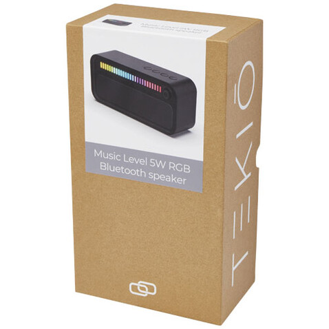 Music Level 5W RGB-Stimmungslicht Bluetooth® Lautsprecher, schwarz bedrucken, Art.-Nr. 12430190