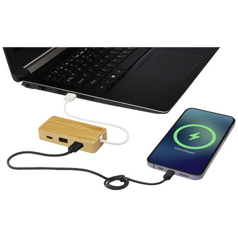 Tapas USB-Hub aus Bambus, natur bedrucken, Art.-Nr. 12430606