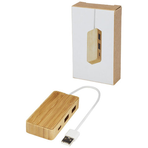 Tapas USB-Hub aus Bambus, natur bedrucken, Art.-Nr. 12430606