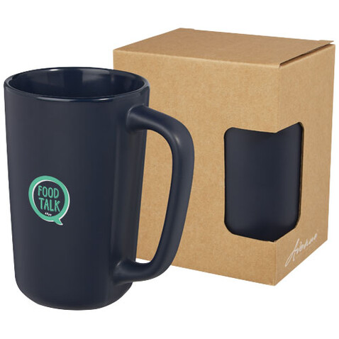 Perk 480 ml Keramiktasse, navy bedrucken, Art.-Nr. 10072855