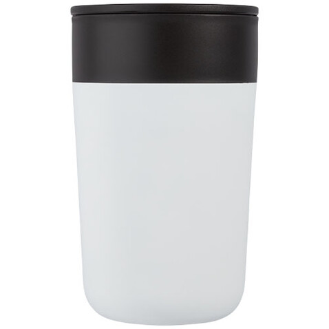 Nordia 400 ml doppelwandiger Becher aus Recyclingmaterial, weiss bedrucken, Art.-Nr. 10073101