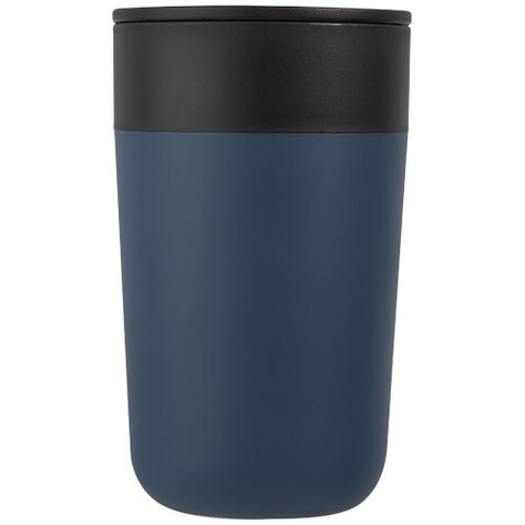 Nordia 400 ml doppelwandiger Becher aus Recyclingmaterial, dunkelblau bedrucken, Art.-Nr. 10073155