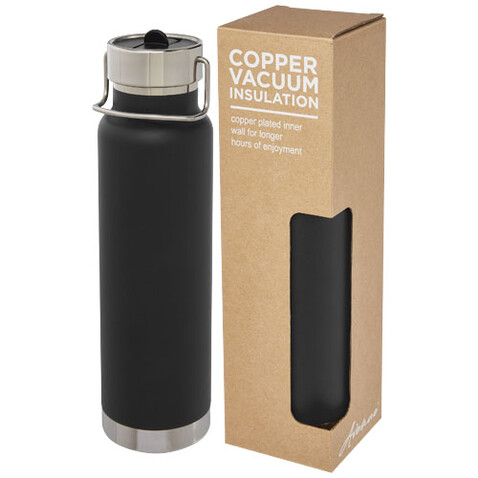 Thor 750 ml Kupfer-Vakuum Sportflasche mit Trinkhalm, schwarz bedrucken, Art.-Nr. 10073290 Thor 750 ml Kupfer-Vakuum Sportflasche mit Trinkhalm, schwarz bedrucken, Art.-Nr. 10073290