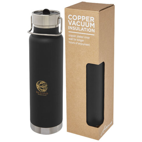 Thor 750 ml Kupfer-Vakuum Sportflasche mit Trinkhalm, schwarz bedrucken, Art.-Nr. 10073290 Thor 750 ml Kupfer-Vakuum Sportflasche mit Trinkhalm, schwarz bedrucken, Art.-Nr. 10073290