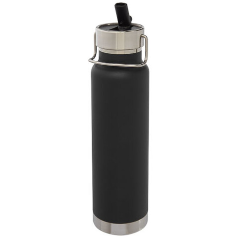 Thor 750 ml Kupfer-Vakuum Sportflasche mit Trinkhalm, schwarz bedrucken, Art.-Nr. 10073290 Thor 750 ml Kupfer-Vakuum Sportflasche mit Trinkhalm, schwarz bedrucken, Art.-Nr. 10073290