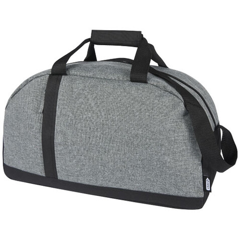 Reclaim GRS recycelte Sport-Reisetasche 21 L, schwarz, heather grau bedrucken, Art.-Nr. 12065690