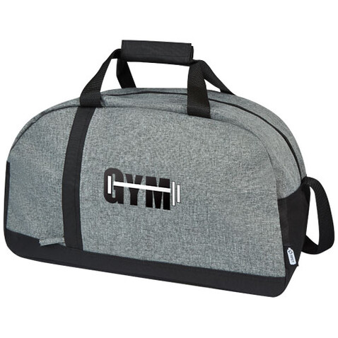 Reclaim GRS recycelte Sport-Reisetasche 21 L, schwarz, heather grau bedrucken, Art.-Nr. 12065690