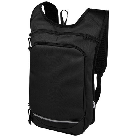 Trails GRS RPET Outdoor Rucksack 6,5 L, schwarz bedrucken, Art.-Nr. 12065890