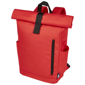 Byron 15,6&amp;quot; GRS RPET Roll-Top Rucksack 18 L, rot bedrucken, Art.-Nr. 12065921