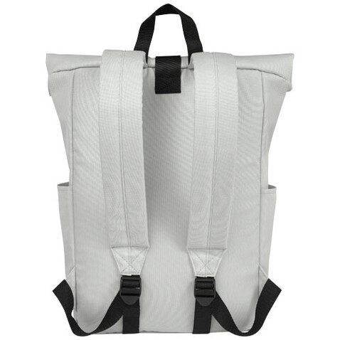 Byron 15,6&quot; GRS RPET Roll-Top Rucksack 18 L, hellgrau bedrucken, Art.-Nr. 12065980