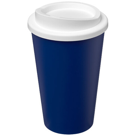 Americano® Eco 350 ml recycelter Becher, blau, weiss bedrucken, Art.-Nr. 21042226